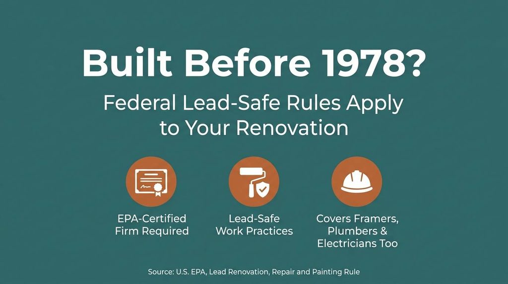 Infographic explaining the EPA lead-safe rule for renovating pre-1978 homes